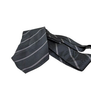Giorgio Armani Striped Grey Silk Tie